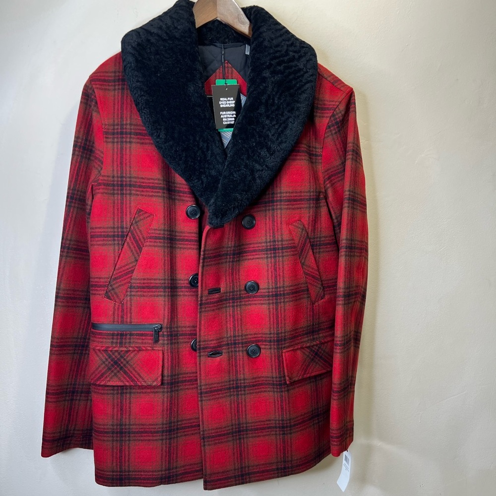PENDLETON Men’s Tribeca Shearling-Collar Coat Size M